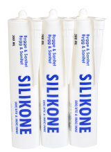 Bygg- & sanitærsilikon klar 3 x 300 ml